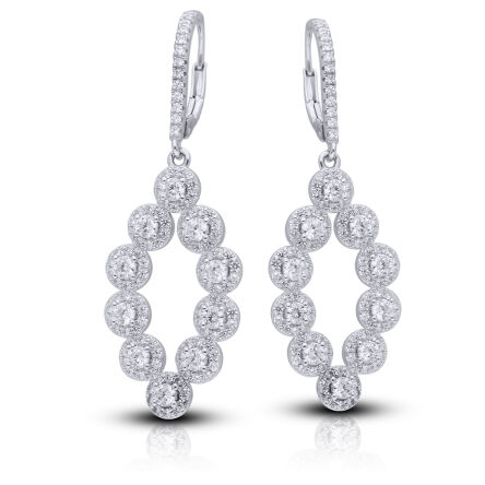 Kolczyki srebrne wiszące bogato zdobione