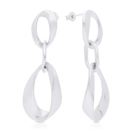 Kolczyki srebrne wiszące gładkie na sztyfcie