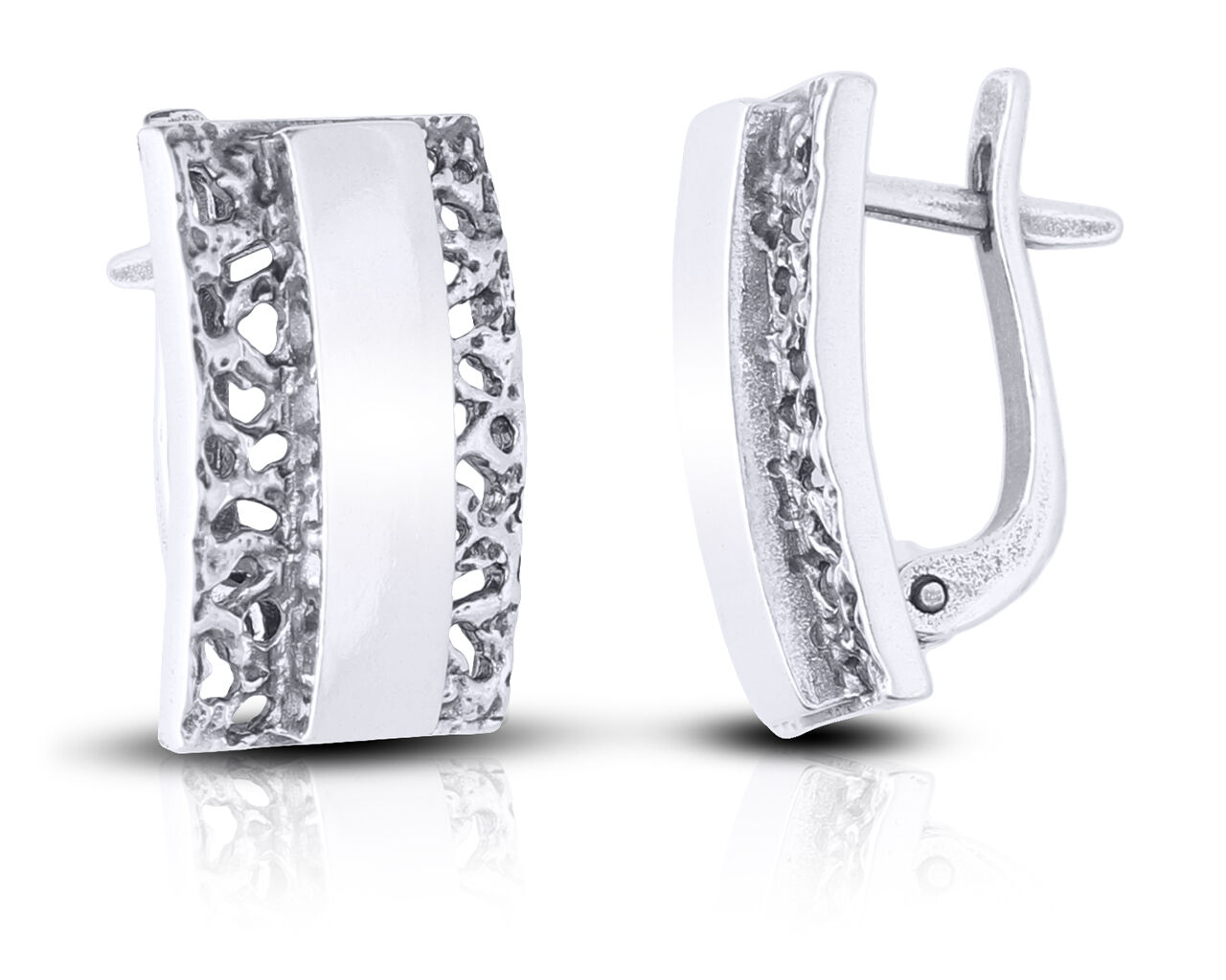 Kolczyki srebrne o oryginalnym wykończniu