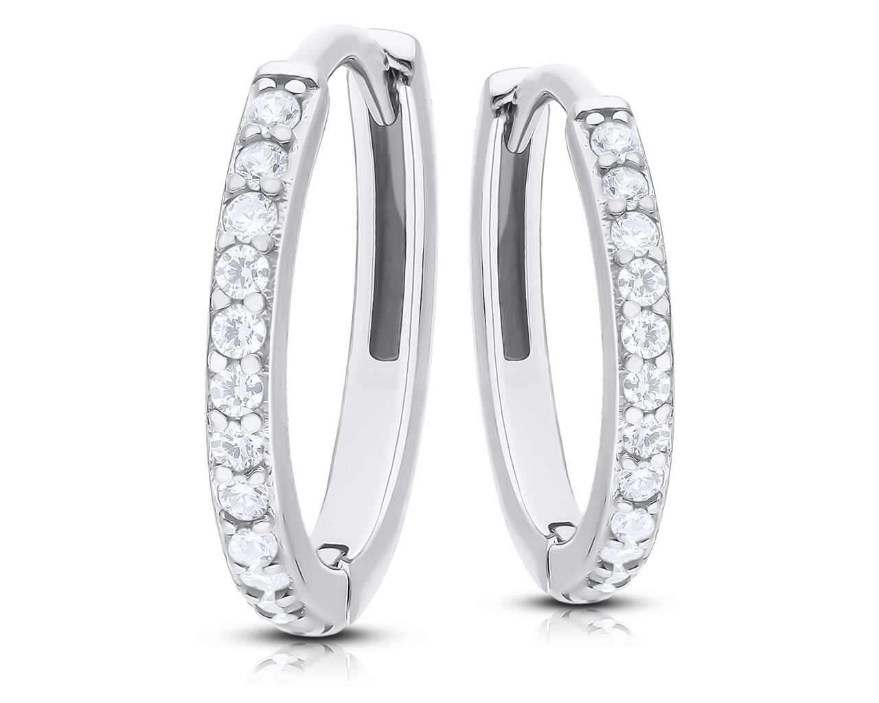 Kolczyki srebrne kółka z cyrkoniami pr.925