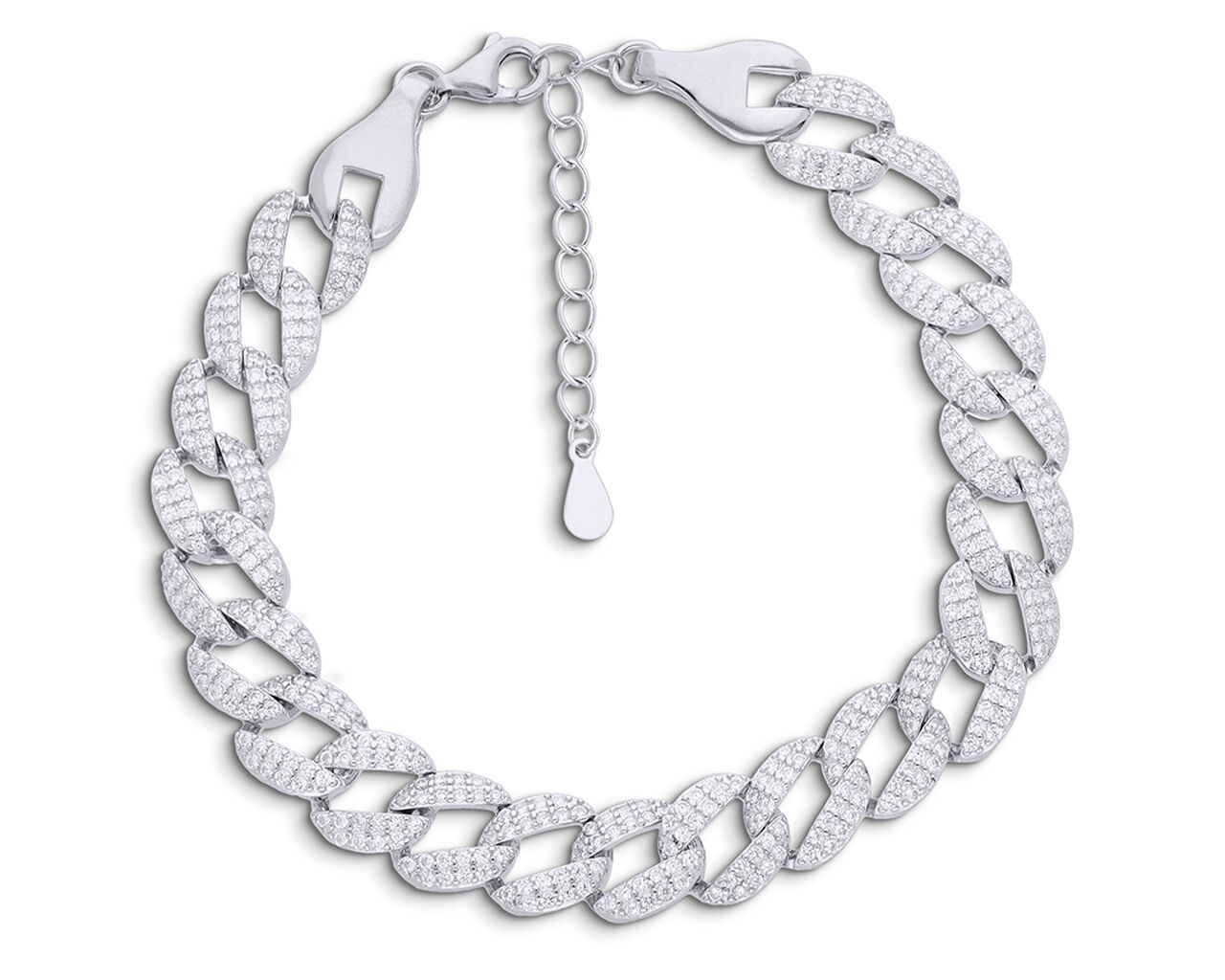 Bransoletka srebrna wysadzana cyrkoniami