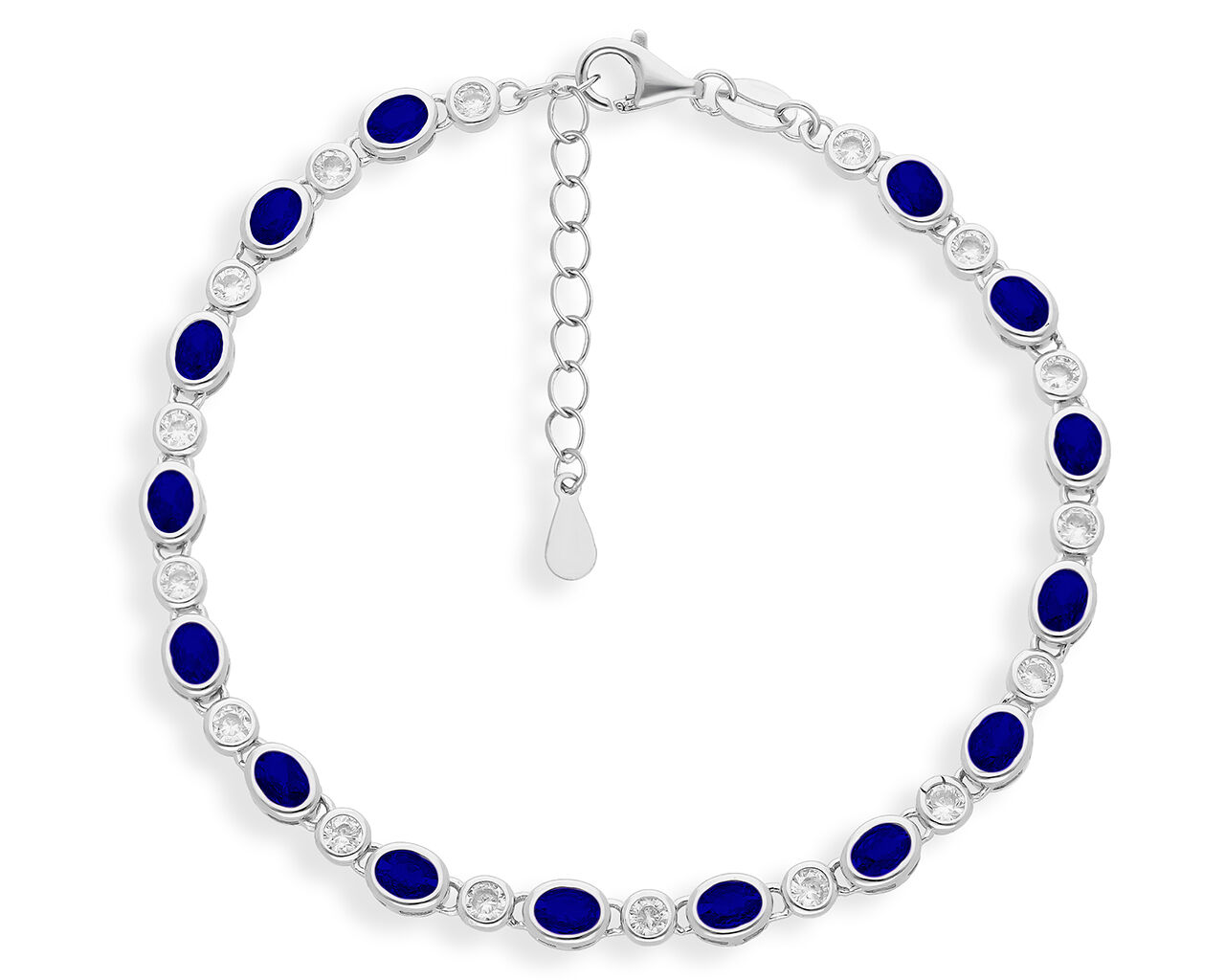 Bransoletka srebrna z granatowymi cyrkoniami