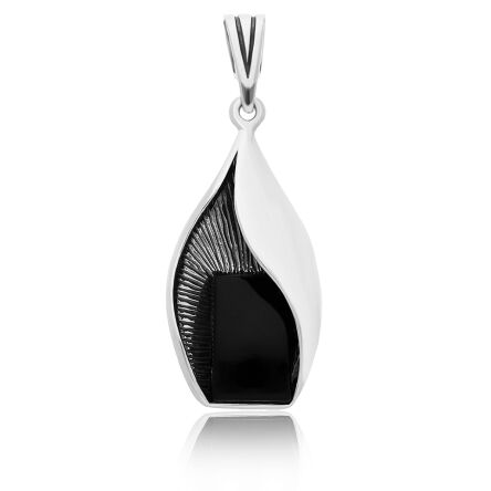 Zawieszka srebrna z czarnym onyksem pr.925