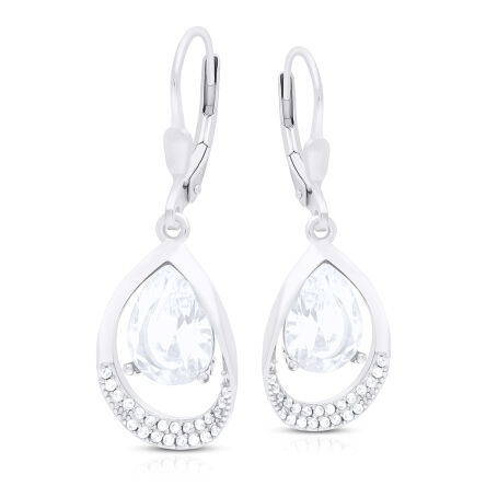 Kolczyki srebrne wiszące z cyrkoniami pr.925