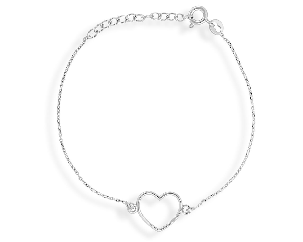 Srebrna bransoletka damska z serduszkiem