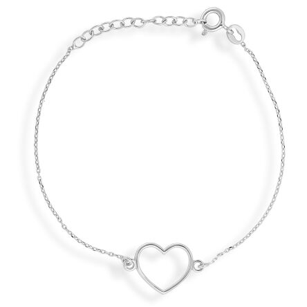 Srebrna bransoletka damska z serduszkiem