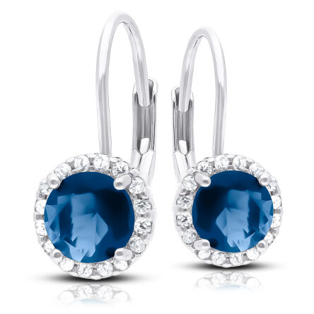 Kolczyki srebrne z niebieskimi kamieniami