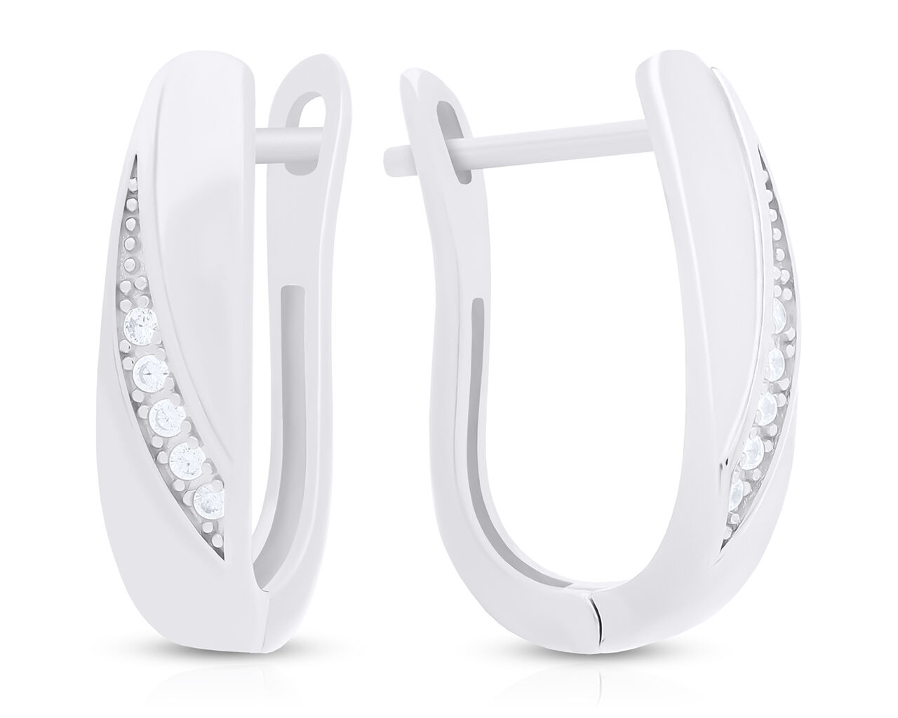 Kolczyki srebrne z cyrkoniami angielskie zapięcie