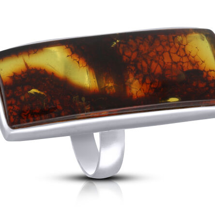 Pierścionek srebrny z burszytnem naturalnym pr.925