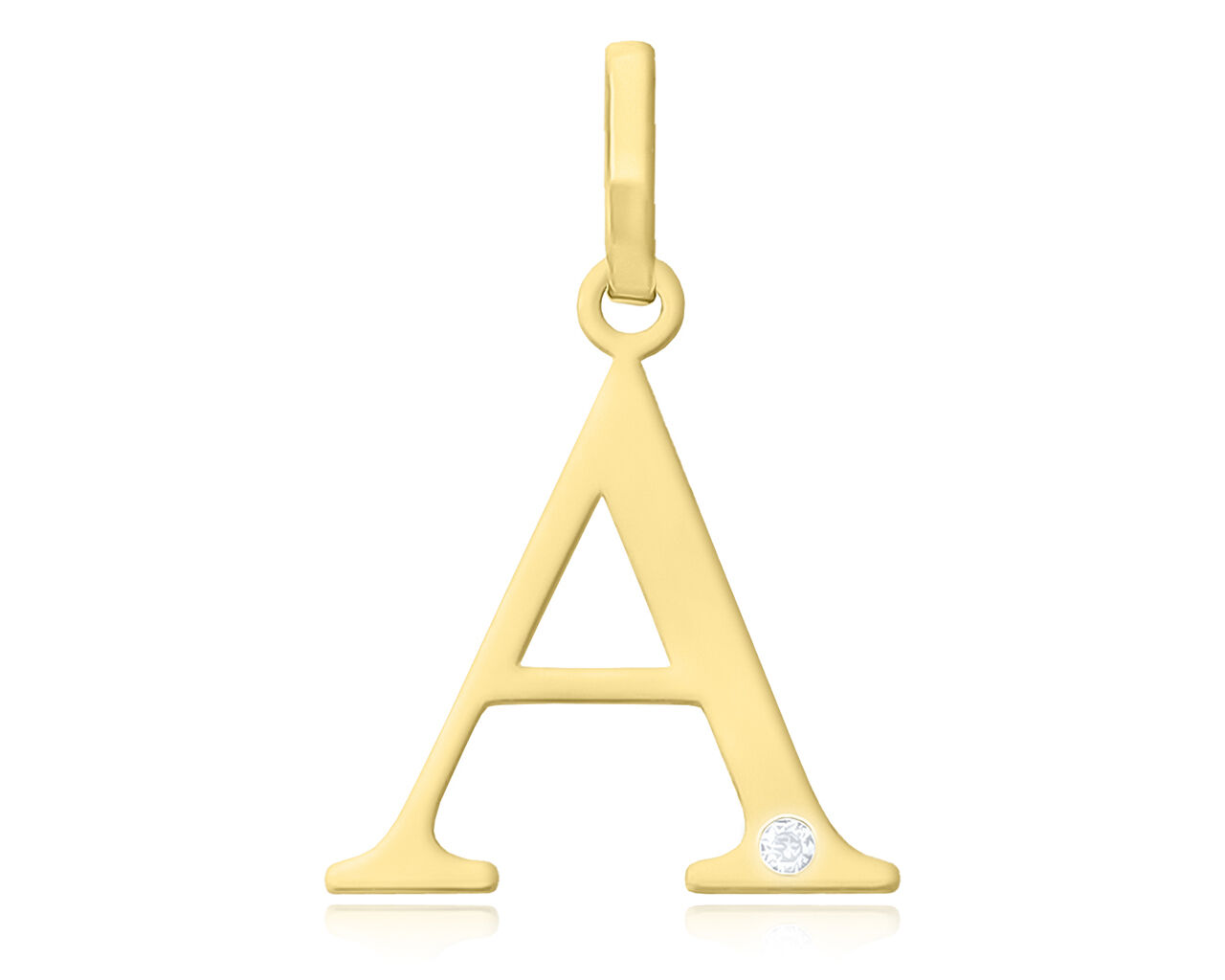 Złota literka A z brylantem pr.585