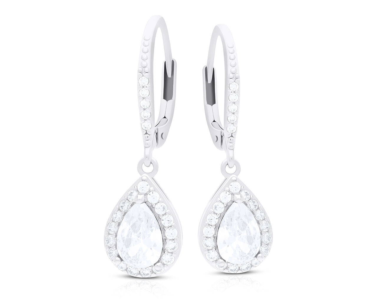 Kolczyki srebrne wiszące z cyrkoniami pr.925