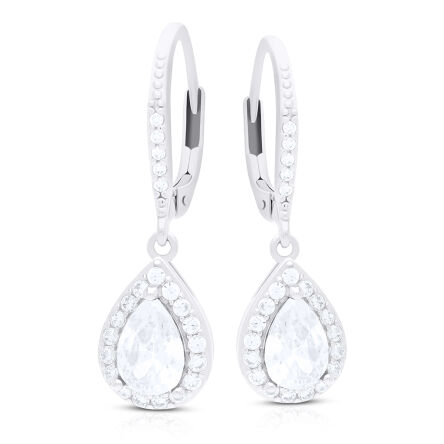 Kolczyki srebrne wiszące z cyrkoniami pr.925