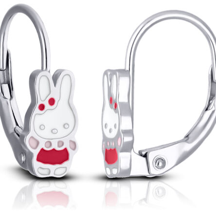 Kolczyki srebrne dla dziewczynki króliczki