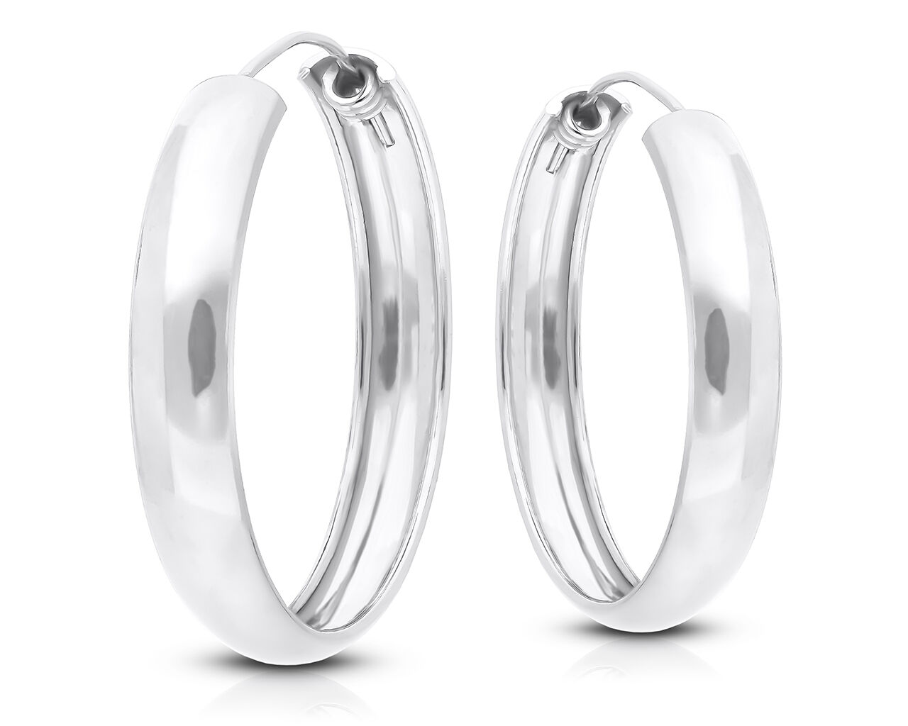 Kolczyki koła srebrne duże gladkie pr.925