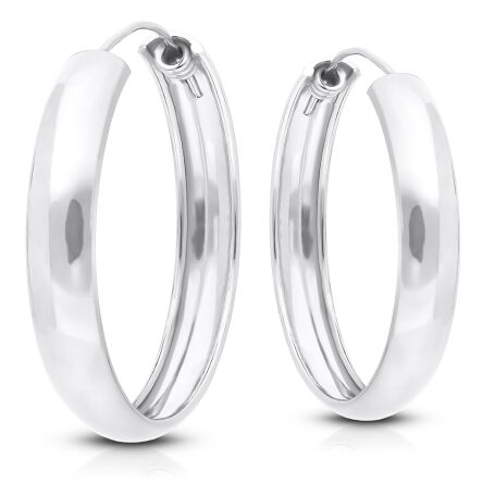 Kolczyki koła srebrne duże gladkie pr.925