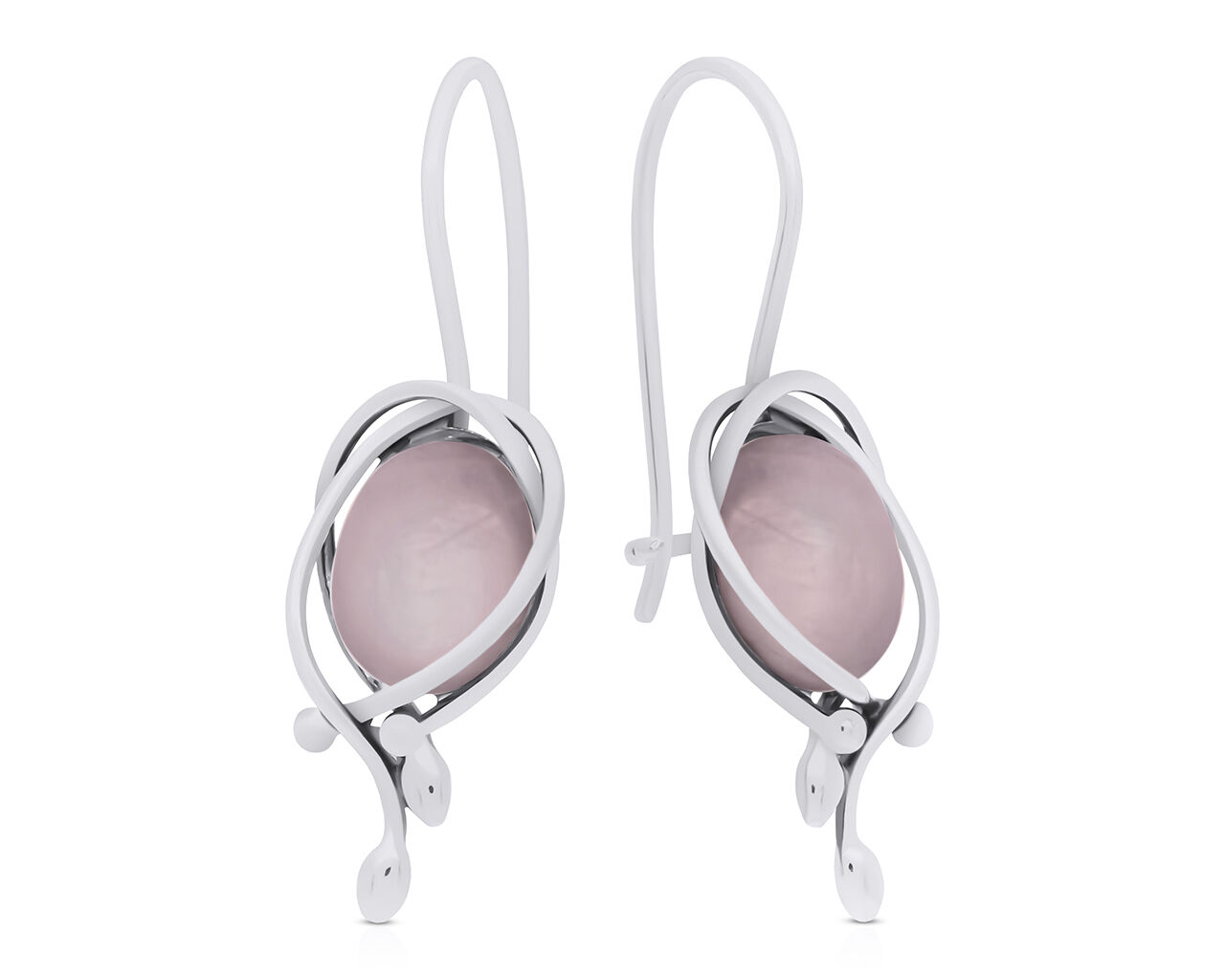 Kolczyki srebrne z naturalnym kwarcem pr.925