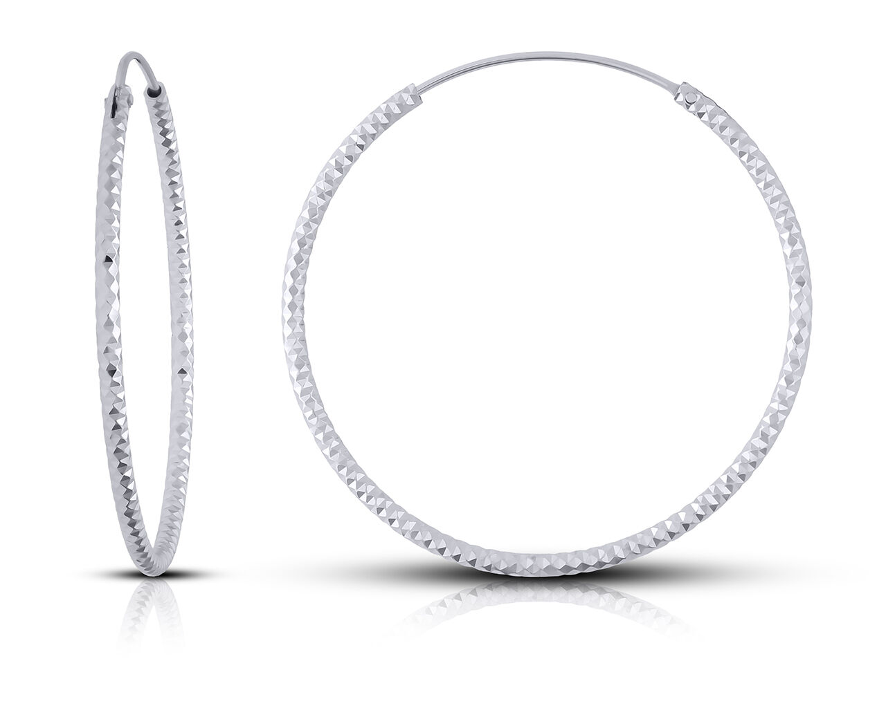 Kolczyki srebrne koła błyszczące pr.925