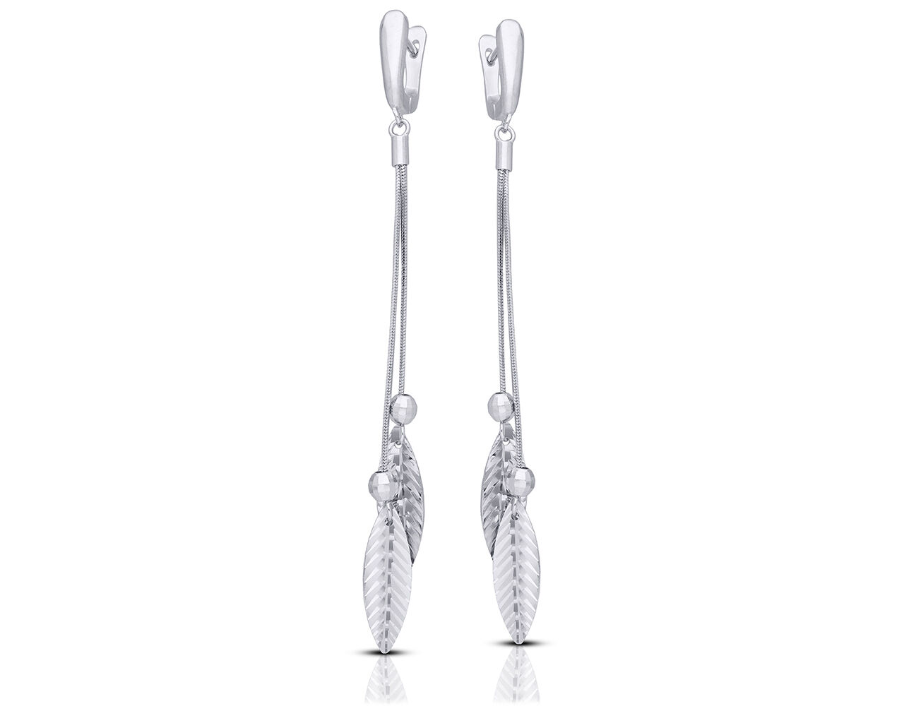 Kolczyki srebrne długie wiszące diamentowane