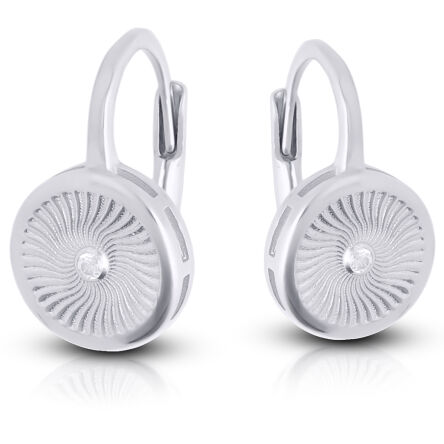 Kolczyki srebrne wiszące okrągłe z cyrkonią