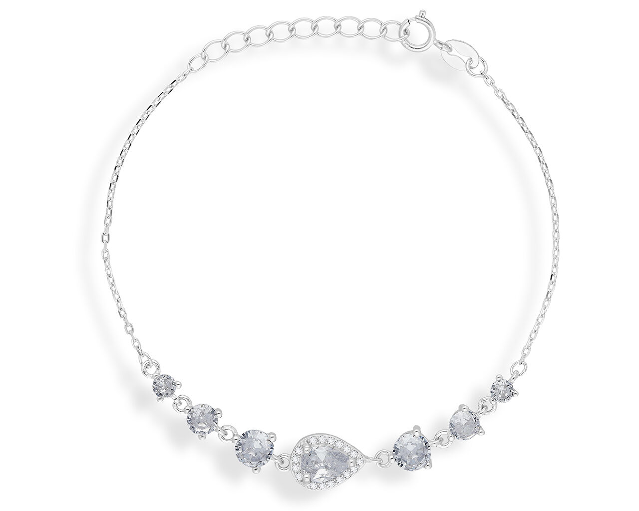 Bransoletka srebrna damska z kamieniami