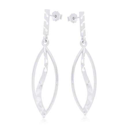 Kolczyki srebrne wiszące diamentowane pr.925