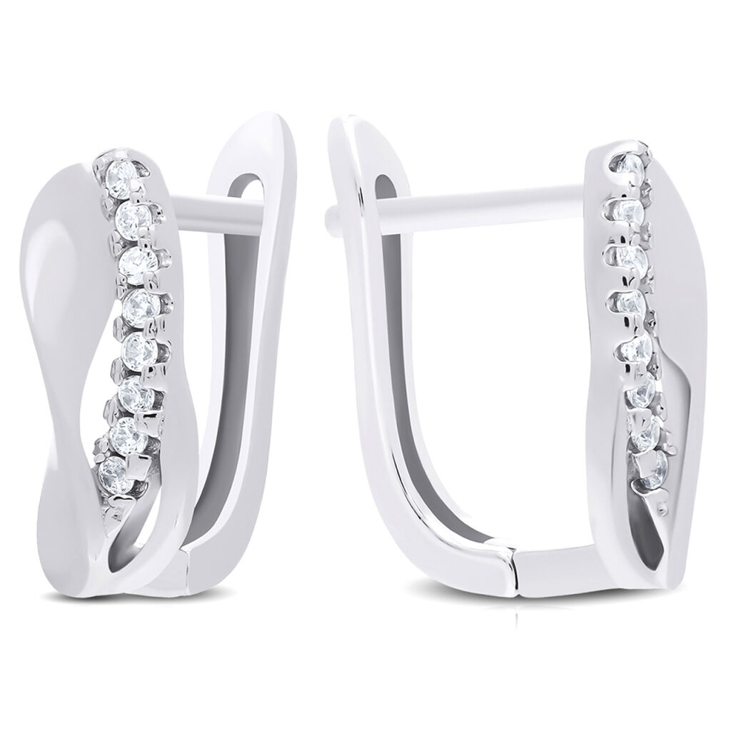 Kolczyki srebrne angielskie zapięcie cyrkonie 925