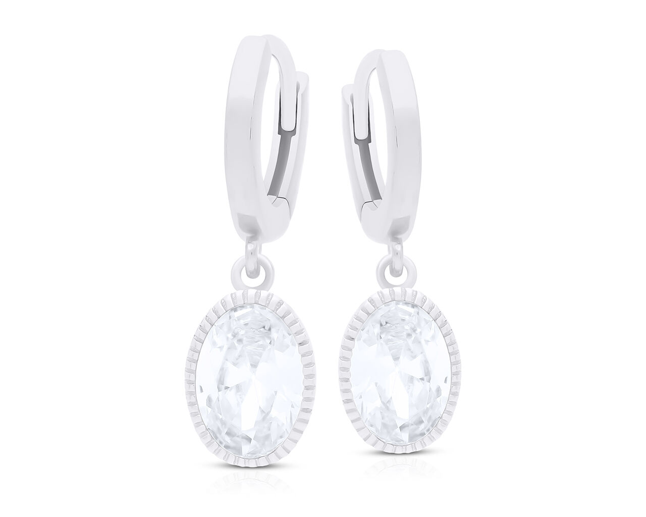 Kolczyki koła srebrne z wiszącymi cyrkoniami