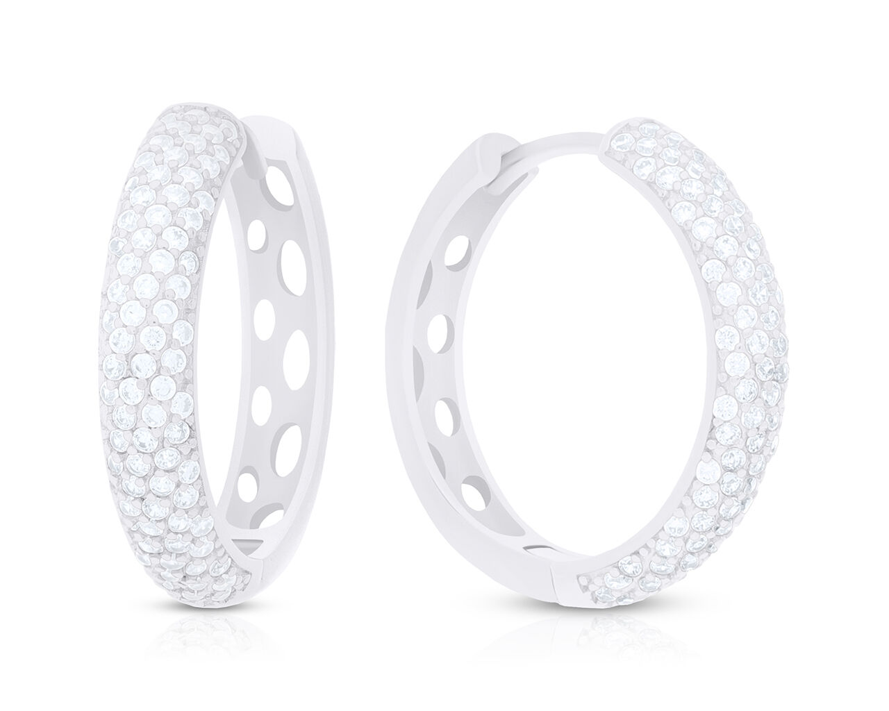 Kolczyki koła srebrne z cyrkoniami pr.925