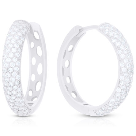 Kolczyki koła srebrne z cyrkoniami pr.925