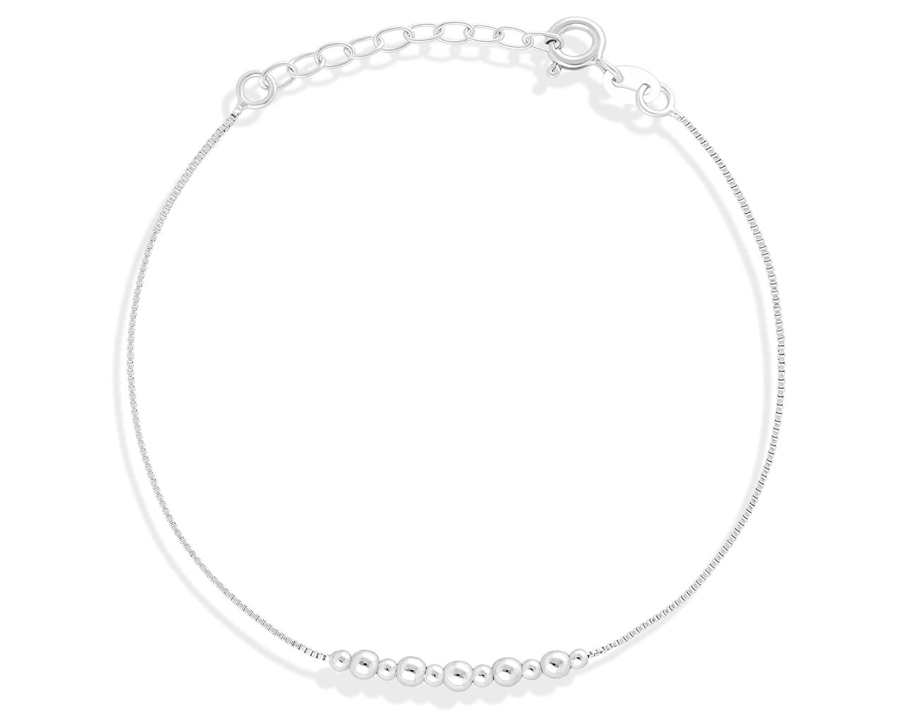Bransoletka srebrna z gładkimi kuleczkami