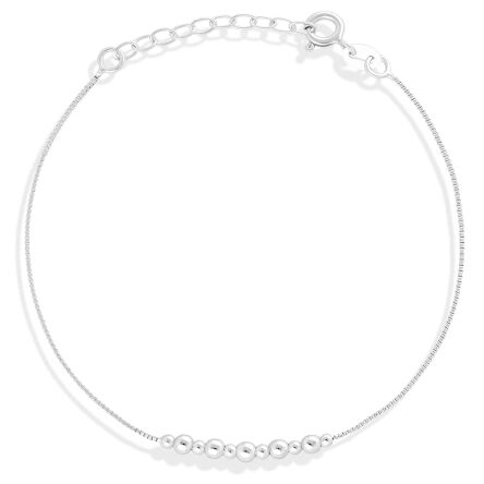 Bransoletka srebrna z gładkimi kuleczkami