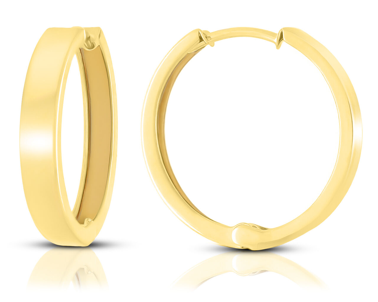 Kolczyki koła złote 585 gładkie szerokie