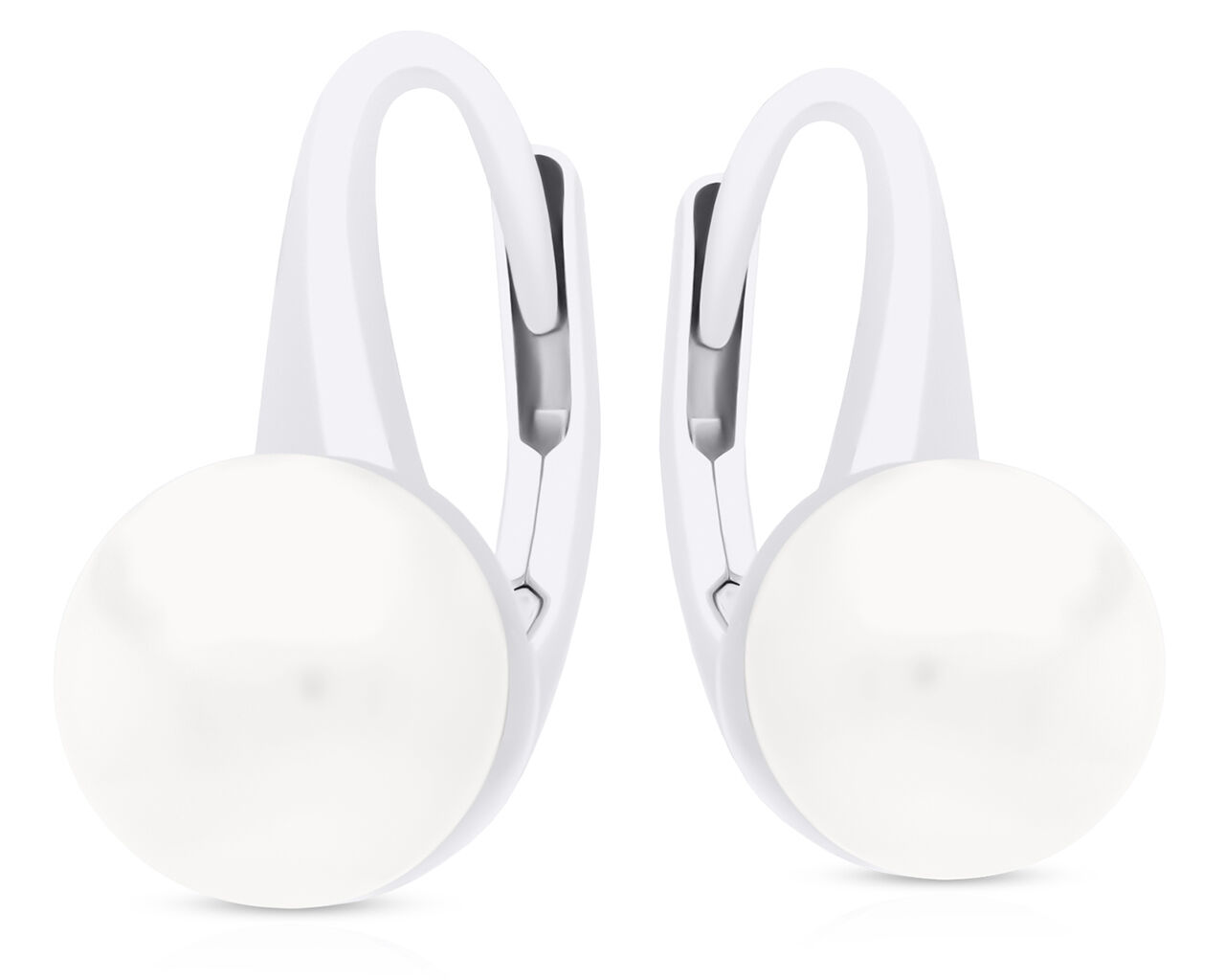 Kolczyki srebrne z perłą wiszące pr.925