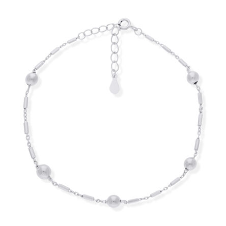 Bransoletka srebrna z gładkimi kuleczkami pr.925