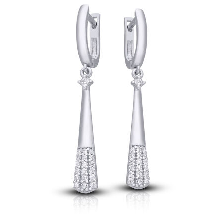 Kolczyki srebrne wiszące z cyrkoniami pr.925