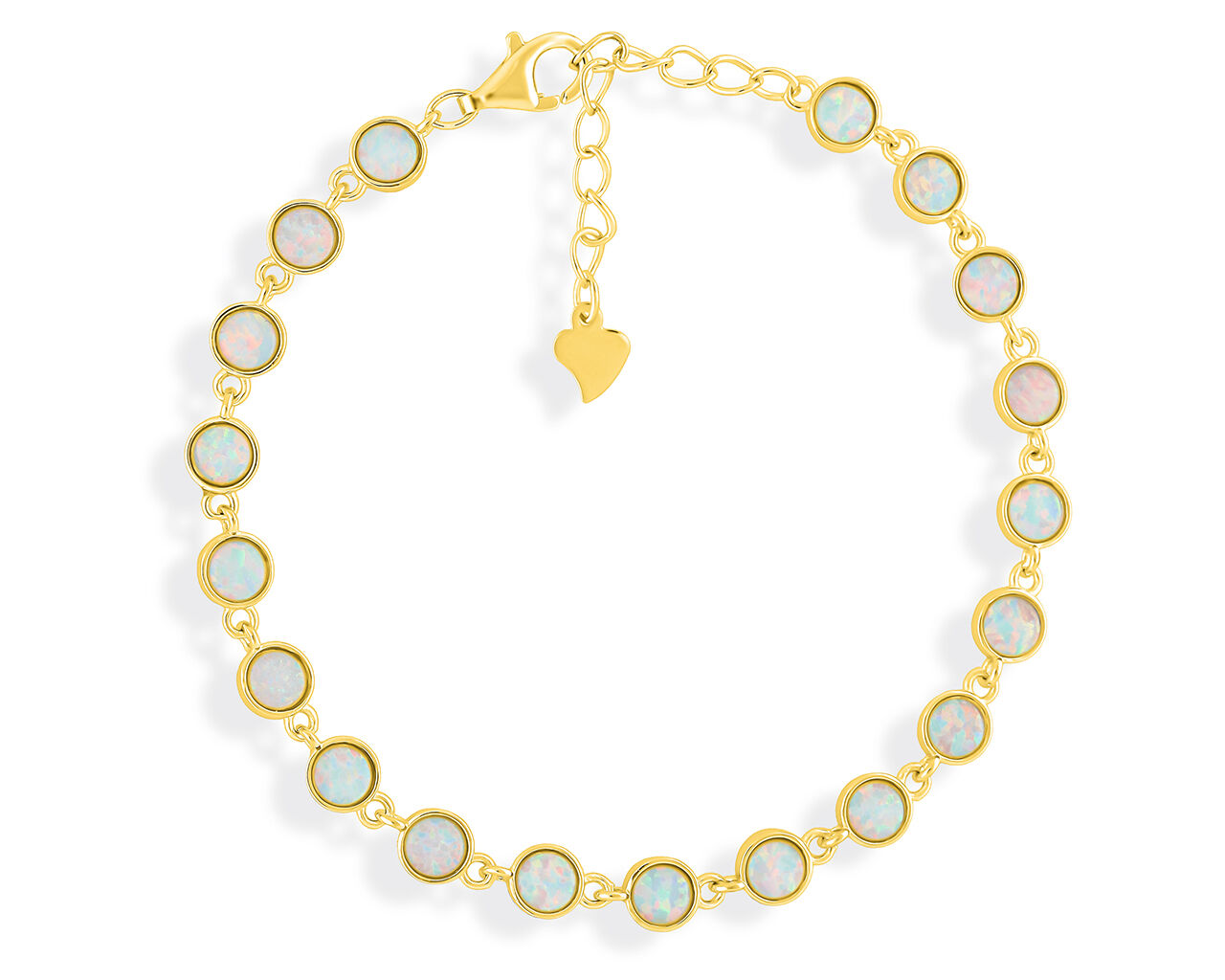 Bransoletka srebrna pozłacana z białym opalem