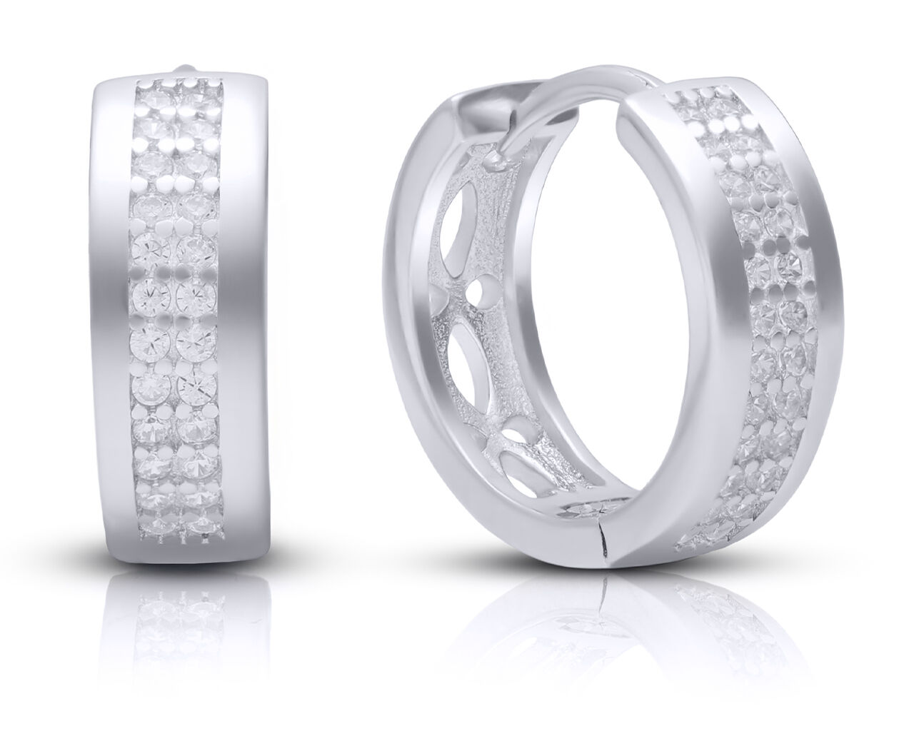 Kolczyki srebrne koła z cyrkoniami pr.925