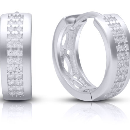 Kolczyki srebrne koła z cyrkoniami pr.925