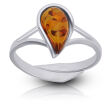 Pierścionek srebrny z bursztynem regulowany - 2