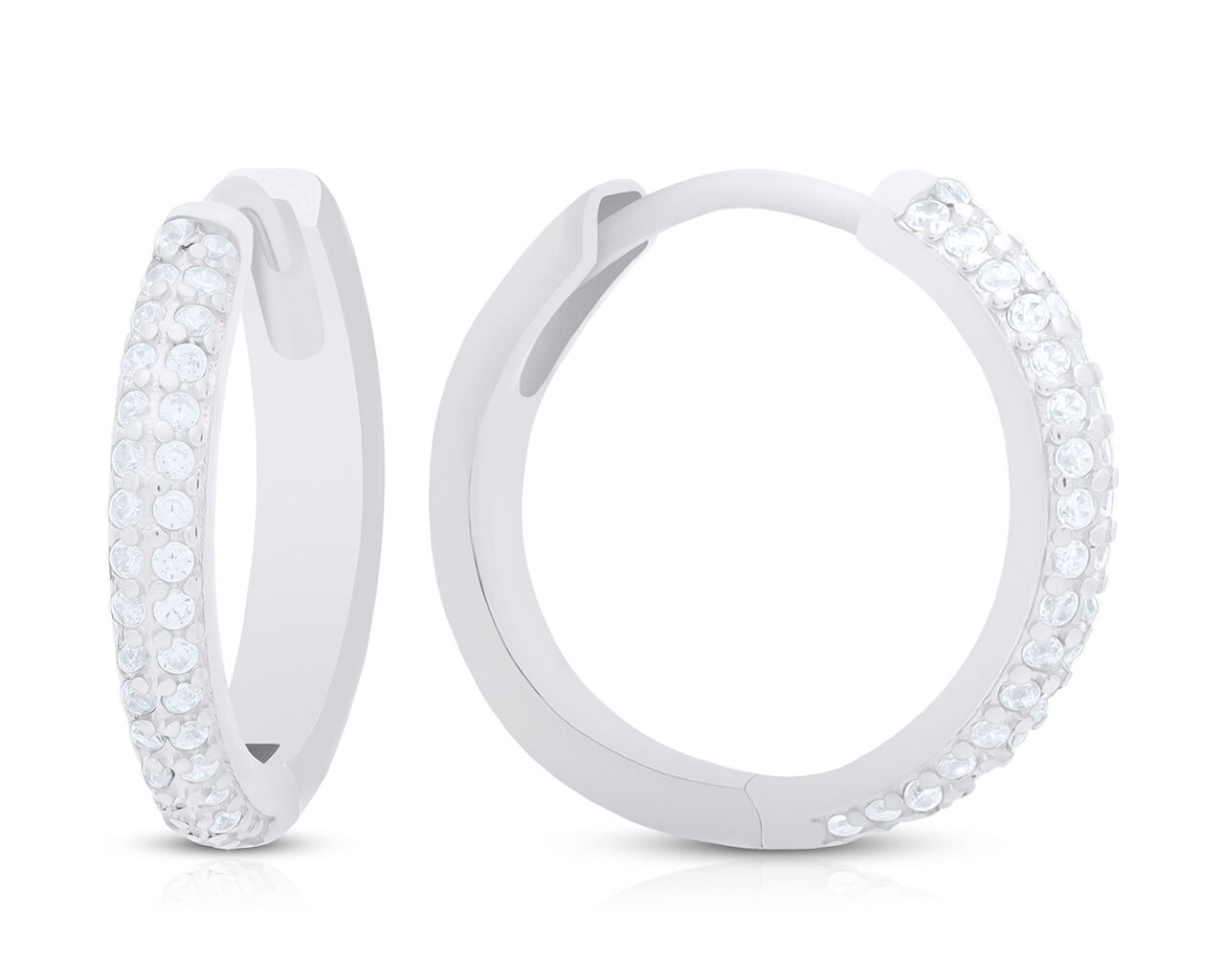 Kolczyki koła srebrne z cyrkoniami pr.925