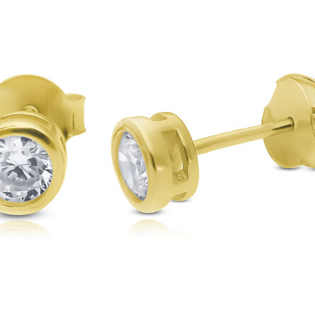 Kolczyki srebrne pozłacane sztyfty z cyrkonią