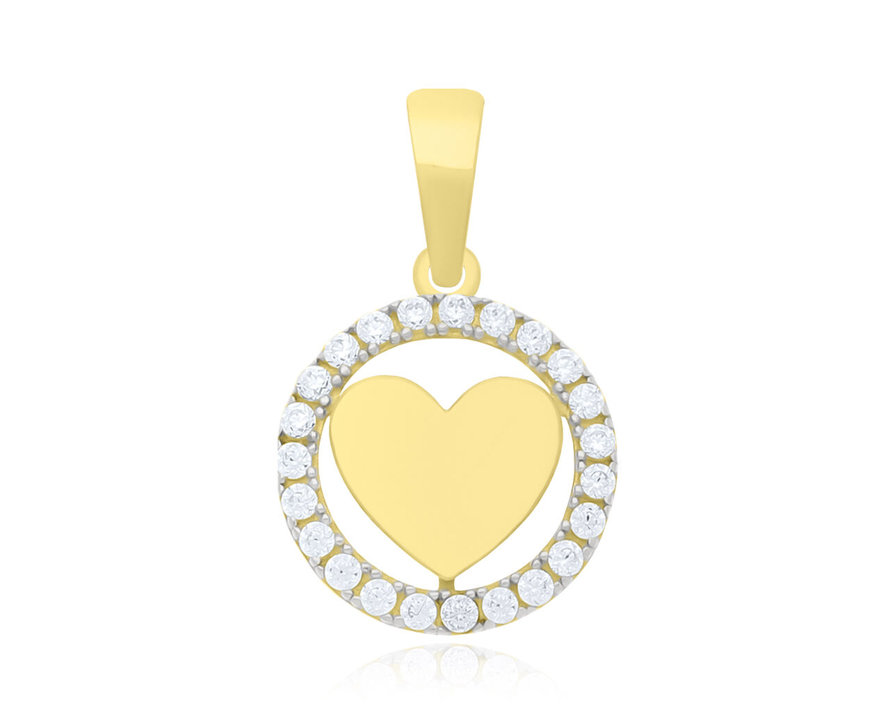 Złota zawieszka z sercem cyrkonie pr.585