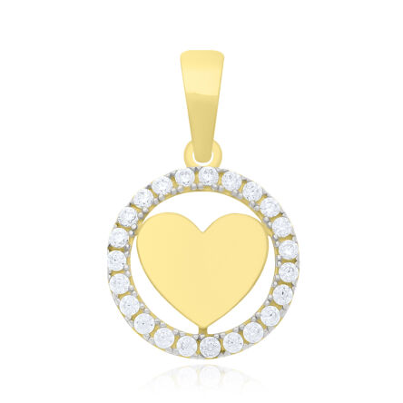 Złota zawieszka z sercem cyrkonie pr.585