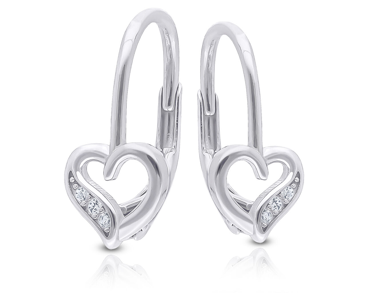 Kolczyki srebrne dla dziecka serduszka