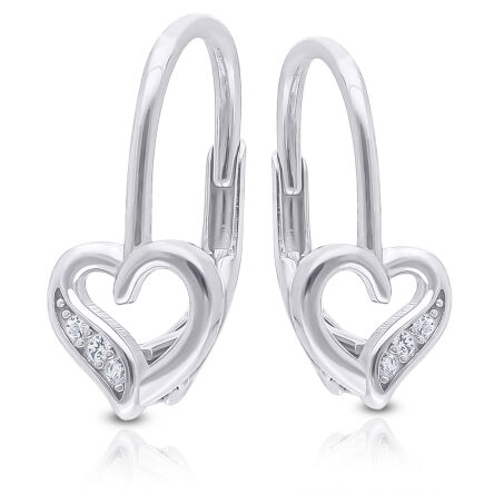 Kolczyki srebrne dla dziecka serduszka