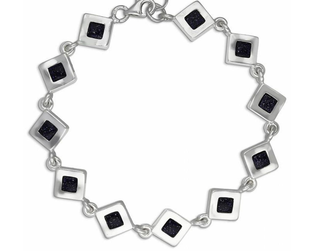 Bransoletka srebrna kwadraty z Nocą Kairu