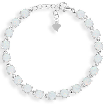 Bransoletka srebrna z białym opalem