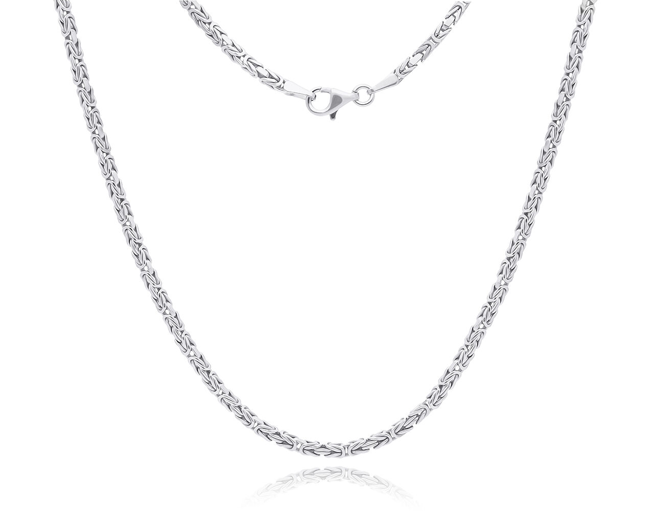 Łańcuszek srebrny splot królewski pr.925