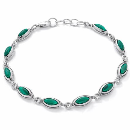 Bransoletka srebrna 925 z malachitem