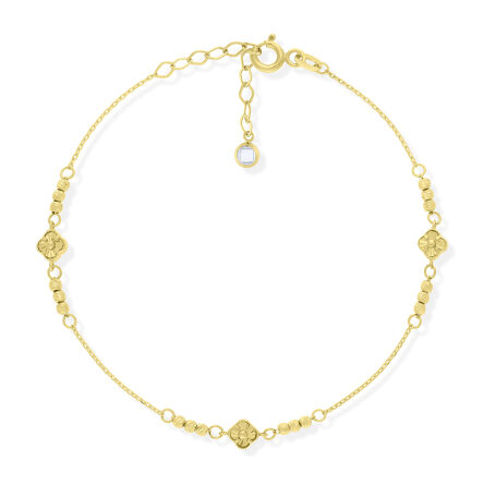 Bransoletka złota 585 błyszczące koniczyny